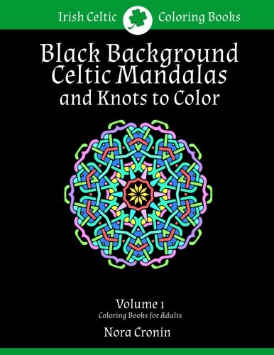 Black Background Celtic Mandalas and Knots to Color